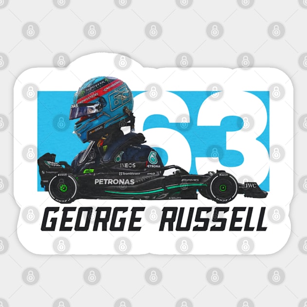 George Russell 63 Sticker by lavonneroberson